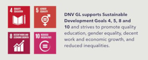 DNV GL supports SDGs 4, 5, 8 & 10